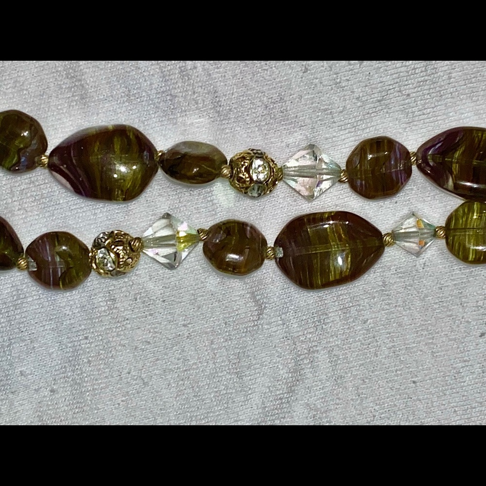 Vintage MURANO Swirl Antique 1940s Blown Glass Necklace - Picture 5 of 8